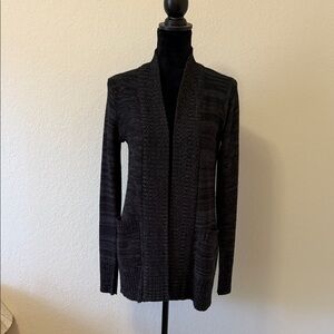 Ambiance Black Open-Front Cardigan